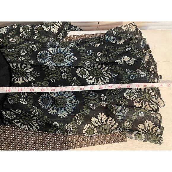 Velvet Vested Floral Babydoll Dress Womens Size S Long Sleeve Whimsical Goth - Picture 13 of 14